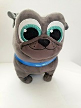 Disney Jr Puppy Dog Pals Bingo Pug Gray Plush Stuffed Animal Blue Collar 10” - £13.28 GBP