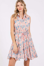 GeeGee Full Size Floral Eyelet Sleeveless Mini Dress - £46.50 GBP