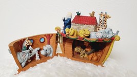 Vintage 5&quot; NOAHS ARK and Animals Hinged Swings Open Figurine Vibrant Color - £15.65 GBP