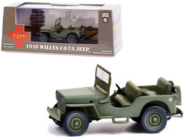 1949 Willys CJ-2A Jeep Army Green &quot;MASH&quot; (1972-1983) TV Series 1/43 Diecast Mode - £23.96 GBP