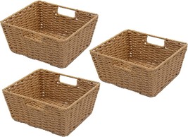 Kovot Storage Woven Baskets Wicker Storage Wicker Storage Baskets With, 3-Pack - £26.43 GBP