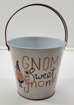 D) Greenbrier Gnome Sweet Gnome Small Metal Pail Bucket with Handle - $4.94
