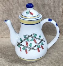 Vintage Hand Painted Speckled Hot Peppers Pattern Decorative Coffee Pot ... - £14.01 GBP