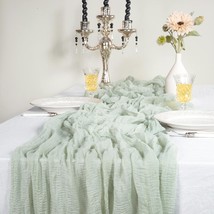 Sage Green Cheesecloth Table Runner 10Ft Cheese Cloth Gauze Tablecloth 3... - £21.92 GBP