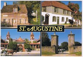 Postcard Landmarks St Augustine Florida Multi View - $2.96