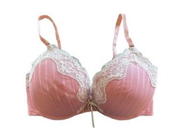 Heidi Klum Fit Mesh Lace Lift Lightly Padded Bra Candlelight Peach Size 34DD - £10.86 GBP