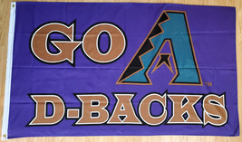 Arizona Diamondbacks Large Purple 60&quot; X 34&quot; Go D-BACKS Flag Sga 2005 New Sealed - £8.01 GBP
