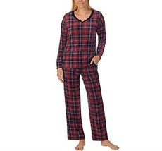 Nautica Women&#39;s 2 Piece Fleece Pajama Sleepwear Set Color: Red/Blue, Size: S - £31.96 GBP