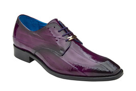 Belvedere Men&#39;s Dress Shoes Italo Antique Purple Genuine Hand Painted Eel D05 - £353.07 GBP