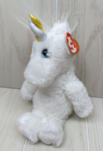 Ty Attic Treasures Agnus soft plush white unicorn silver gold horn blue ... - $20.99