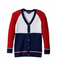 Tommy Hilfiger Girls Color Block Button Down Sweater, Size 7 - $23.76