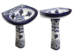 Mexican Talavera Pedestal Sink Handcrafted Ceramic - Paloma - - $16,842.45 MXN