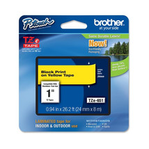 BROTHER INTL (LABELS) TZE651 TZE651 BLACK ON YELLOW FOR TZ MODELS - £45.92 GBP
