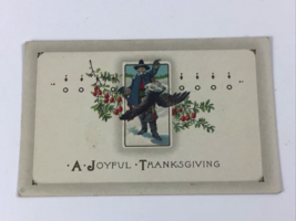 Antique 1908 Pilgrim Hunter for Thanksgiving ,  Snow , Holly Berries , E... - £10.04 GBP