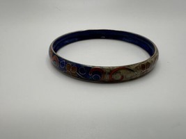 Antique Chinese Cloisonne Bangle Bracelet 2.5&quot; Inner Diameter Great Colors - £46.05 GBP