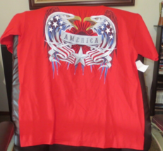 The United States of America Freedom Forever 100% Cotton Red T Shirt New - $14.03