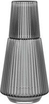 American Atelier Vintage Bedside Water Carafe With Tumbler – 37 Oz Ribbe... - $40.96