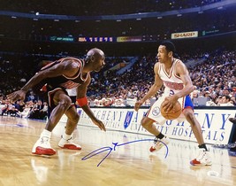 Allen Iverson Signed 16x20 Philadelphia 76ers vs Michael Jordan Photo JSA ITP - £131.78 GBP
