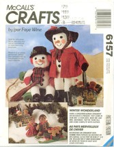 McCalls 6157 MR MRS SNOWMAN Gingerbread Dolls Winter Wonderland Pattern ... - £16.46 GBP