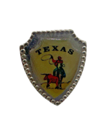 Vintage Texas Tourist Shield Crest Lapel Pin W/ Cowboy - €12,97 EUR
