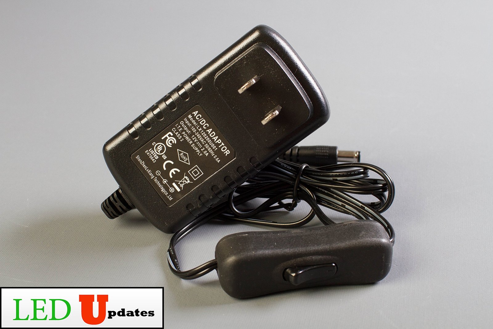 LEDupdates 12v 2A 24w AC adapter with on/off Switch built-in for LED lig... - $12.99