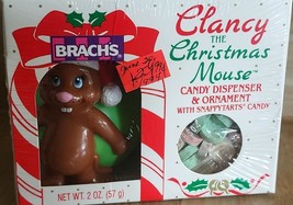 Brach&#39;s CLANCY CHRISTMAS MOUSE Candy Dispenser &amp; Ornament 1992 NOS See P... - £14.17 GBP