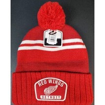 NHL Detroit Red Wings Favorite Pom Pom Beanies Hat Ice Hockey Mens One Size Red - $18.50