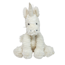 10&quot; Jellycat Sitting Bashful White Unicorn Fuzzy Tail Stuffed Animal Plush Toy - £29.77 GBP