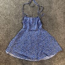 Shein Cross Strap Open Back Floral Print Dress (S) Small Blue - €7,70 EUR