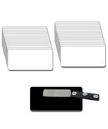 100 BLANK 1 1/2 X 3 WHITE/BLACK NAME BADGE KIT (U) TAGS 1/8 CORNERS CLEA... - $146.00