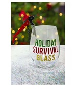 Tmd Holiday Survival Glass Oversized Wine Glass with Opener C310212 - £21.77 GBP