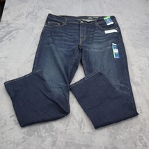 George Jeans Pants Mens 40x32 Blue Casual Straight Fit Dark Wash Denim - £20.22 GBP