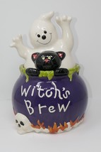 David&#39;s Cookie Ceramic Witch’s Brew Cookie Jar Ghost Halloween Seasonal - £31.60 GBP