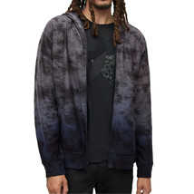 John Varvatos Men&#39;s Antone Zip Up Hoodie Jacket Jacquard Ombre Overdye Ink Blue - £92.02 GBP