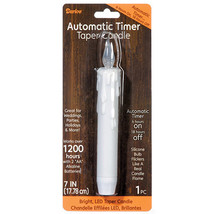 Battery Operated LED Taper Candle - White - 1200 Hour Life - 7 inches - £15.23 GBP