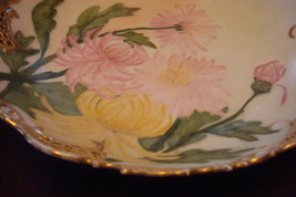 Gorgeous antique bowl unmarked signed on back MAB, laced borders,gold/dandalions - £51.43 GBP