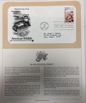 American Wildlife Mail Cover FDC &amp; Info Sheet Black Footed Ferret 1987 - £7.75 GBP