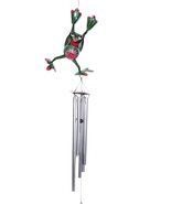 Hand Carved Large Beautiful Metal Bobbing Frog Musical Wind Chime - £31.23 GBP