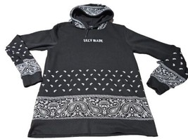 Rue21 Self Made BLACK bandanna pattern style Hoodie Sweater SIZE medium RUE 21 - £9.23 GBP