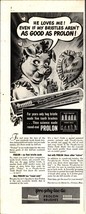 1946 Prolon Pro-Phy-lac-Tic Toothbrush Pig valentins day Vintage Print A... - $25.98