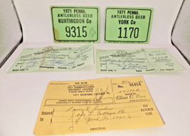 1971 Pennsylvania Archery Hunting License &amp; 2anterless deer tag permit a... - $12.13