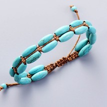 Beaded bracelet made of turquoise beads Boho summer jewelry and beach jewelry - £14.38 GBP