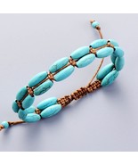Beaded bracelet made of turquoise beads Boho summer jewelry and beach je... - £14.14 GBP