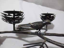 Cast Iron Candle Holders Birds, Pine Cones, Needles Table Top Centerpiece - $25.00