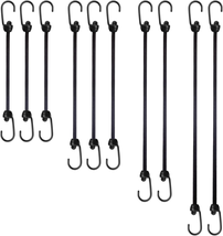 Bungee Cords with Hooks, Assorted Size, Black,12 Inch 18 Inch 30 Inch an... - £18.33 GBP