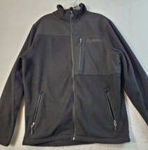 Fossa Apparel Jacket Mens Medium Gray Fleece 100% Polyester Pockets Full Zip - £16.24 GBP