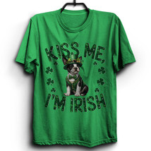 Kiss Me I&#39;m Irish Boston Terrier Dog Tshirt St Patrick&#39;s Funny Dogs Lover Gift - £13.04 GBP+