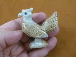 (y-chi-ro-300) tan Chicken rooster SOAPSTONE carving stone PERU chickens... - £12.63 GBP