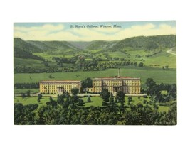 St. Mary&#39;s College Winona Minnesota Vintage Curt Teich Linen Postcard 1945 - £6.23 GBP