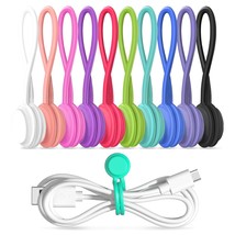 Magnetic Cable Ties 10 Pcs Reusable Cable Organizers Earbuds Cords Usb Cable Man - £13.30 GBP